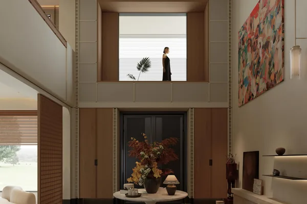 Double-height living pavilion